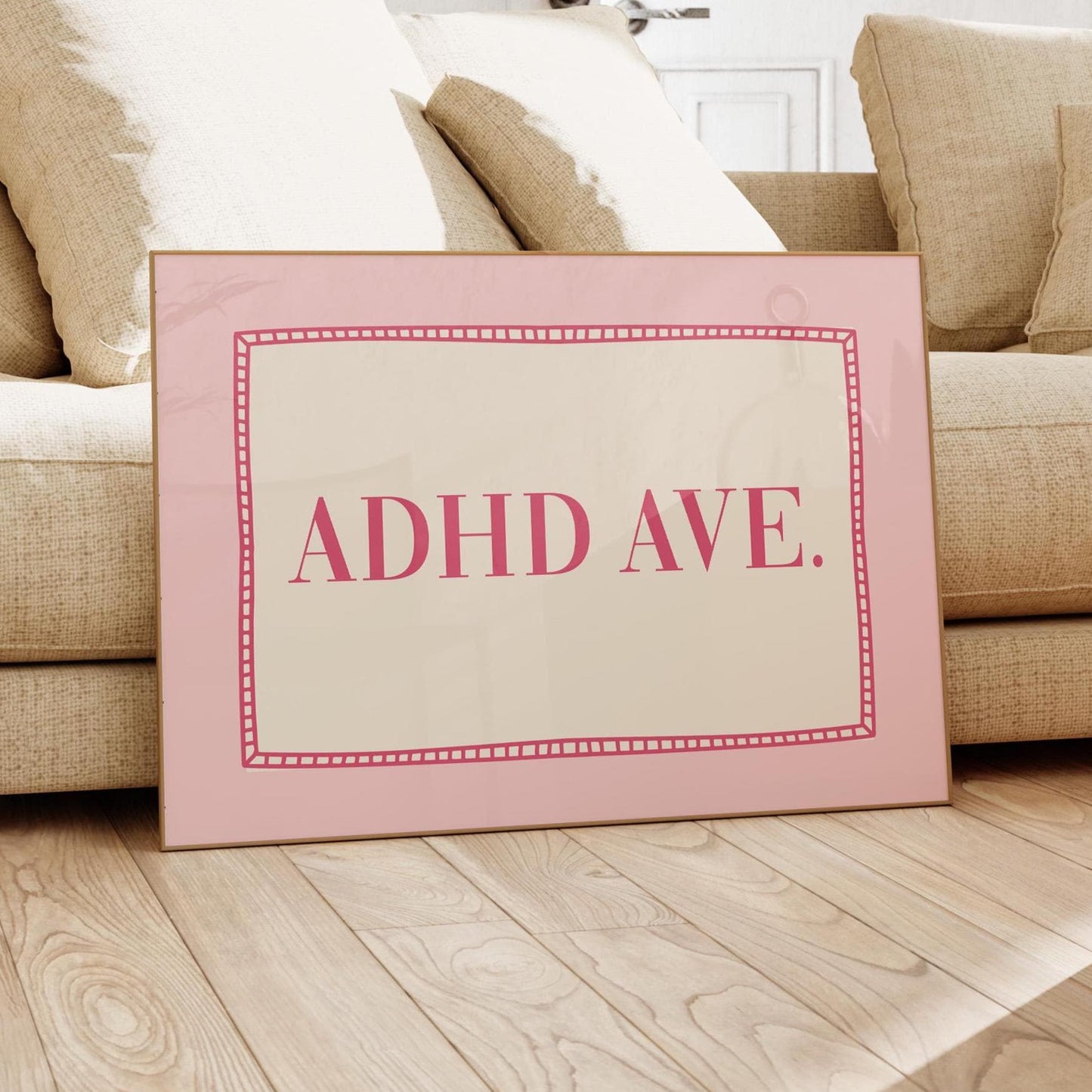 adhd avenue landscape pink and rose red art print