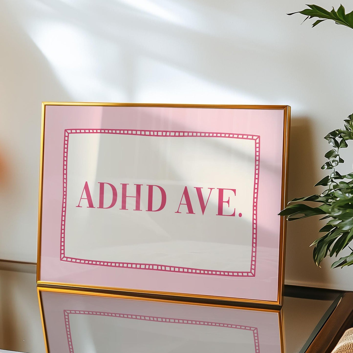 adhd avenue pink landscape art print