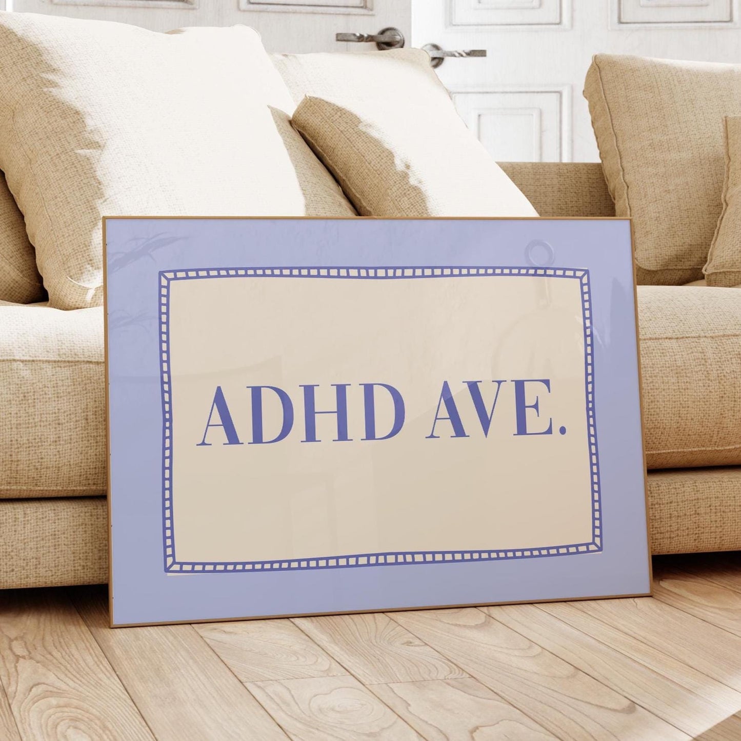 Adhd Avenue Art Print Light Blue Landscape Wall Art