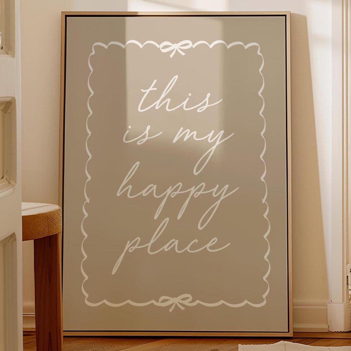 This Is My Happy Place Art Print Beige Wall Decor