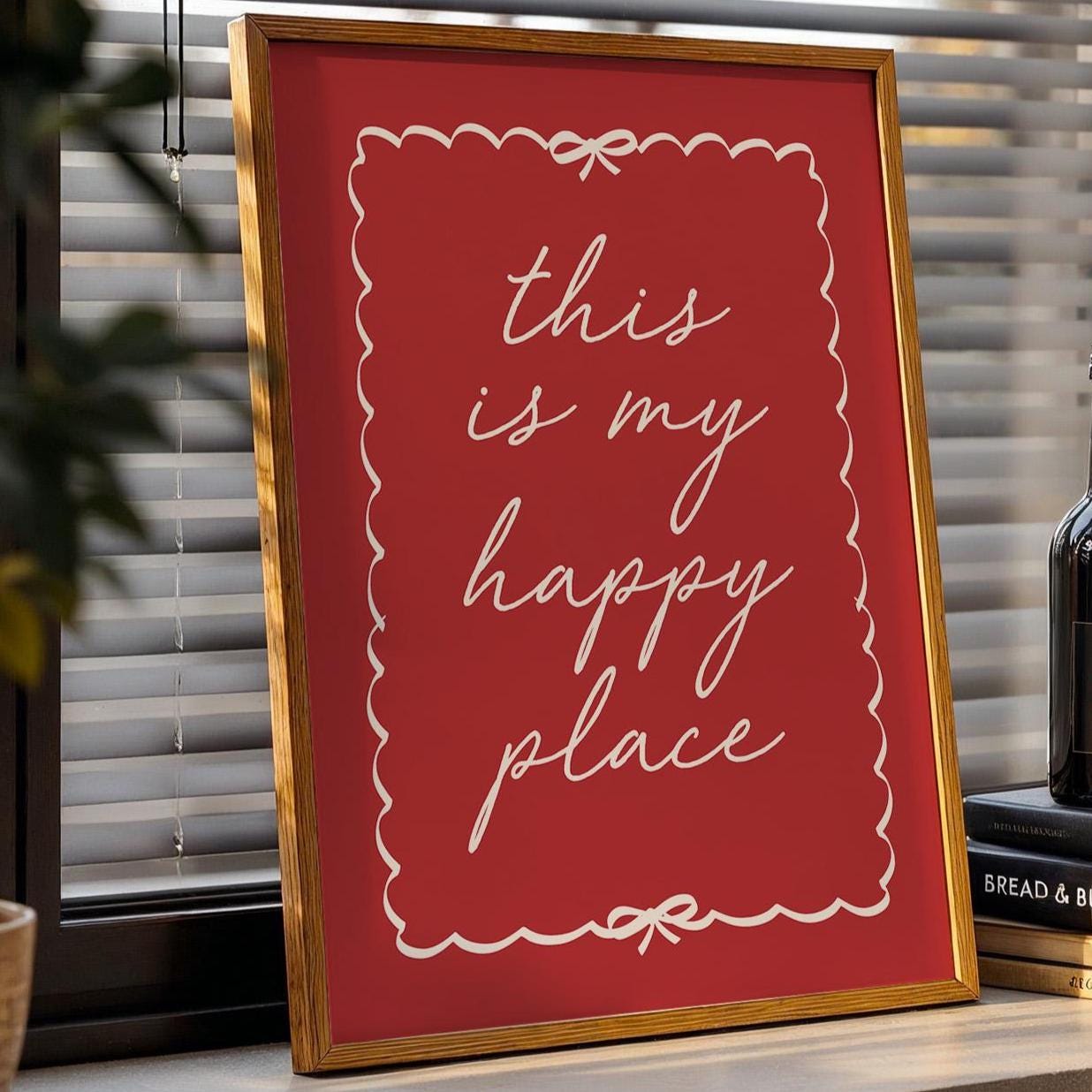 This Is My Happy Place Wall Art Print Red Decor