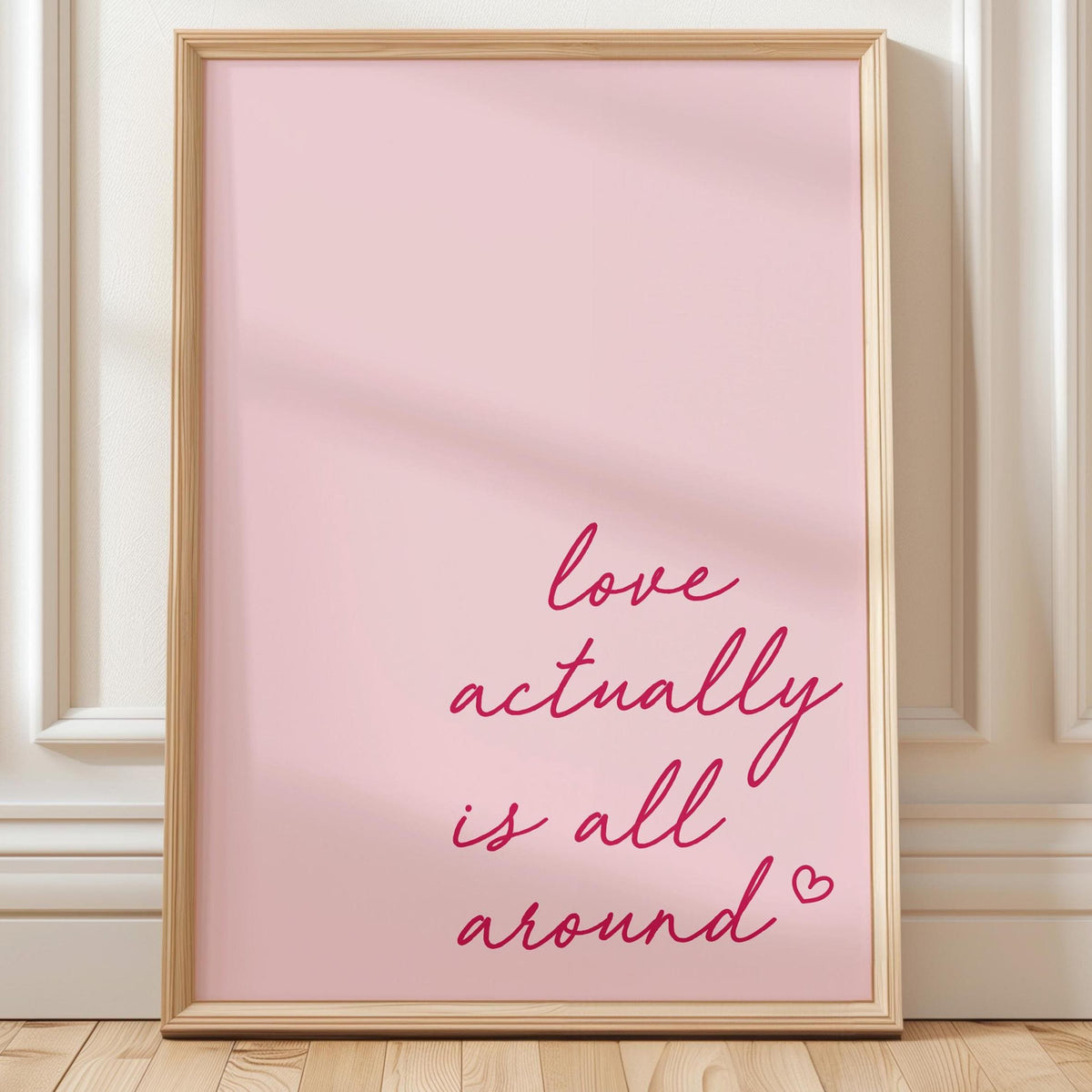 Love Actually Is All Around Wall Print Pink Home Decor