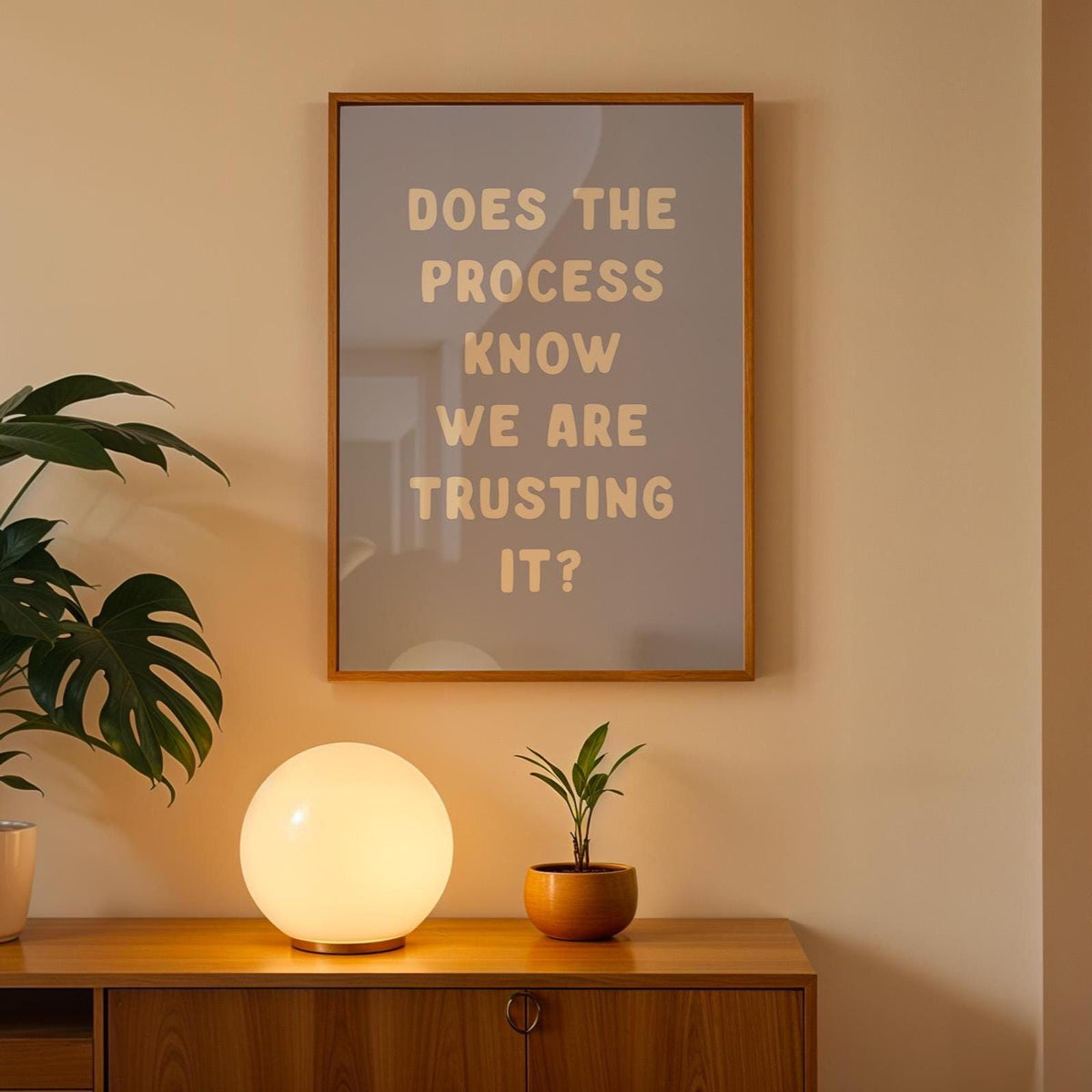 Does The Process Know We Are Trusting It Art Print Light Blue Wall Decor