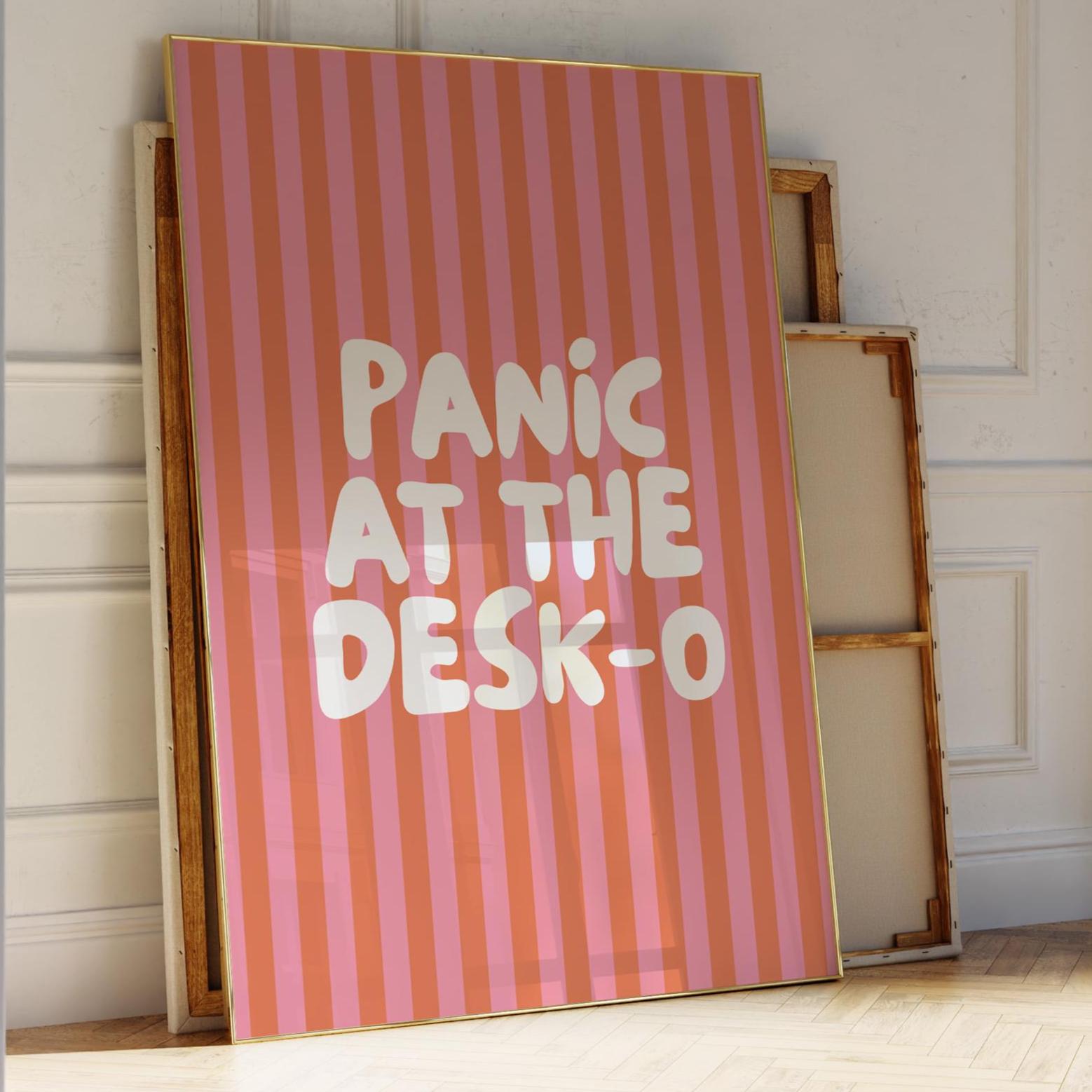 Panic At The Desk O Art Print Orange and Pink Stripes Wall Decor