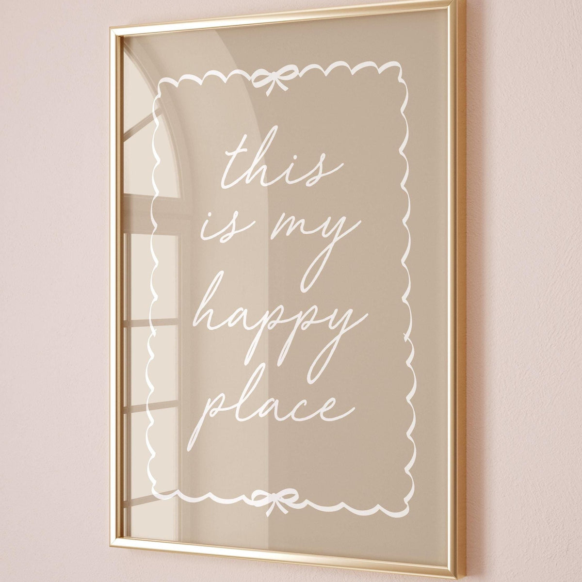 This Is My Happy Place Art Print Beige Wall Decor