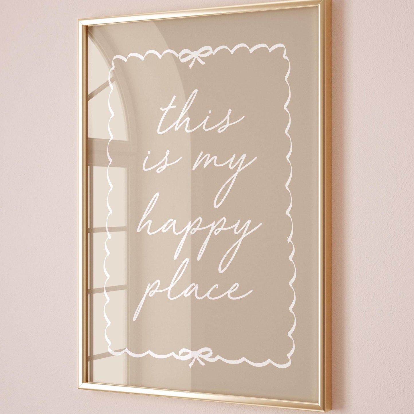 This Is My Happy Place Art Print Beige Wall Decor