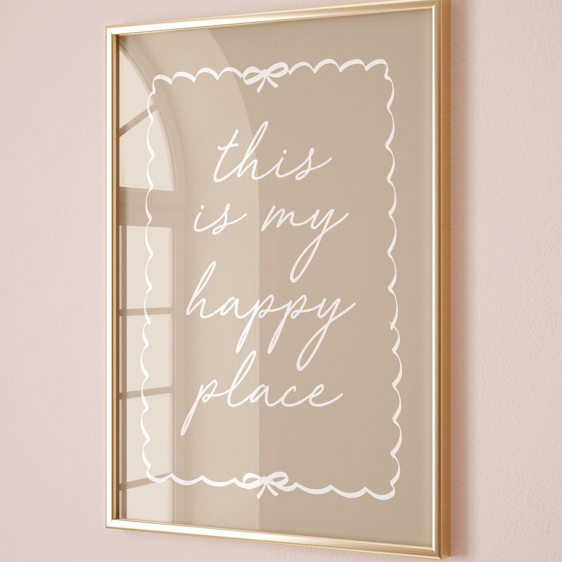 This Is My Happy Place Art Print Beige Wall Decor