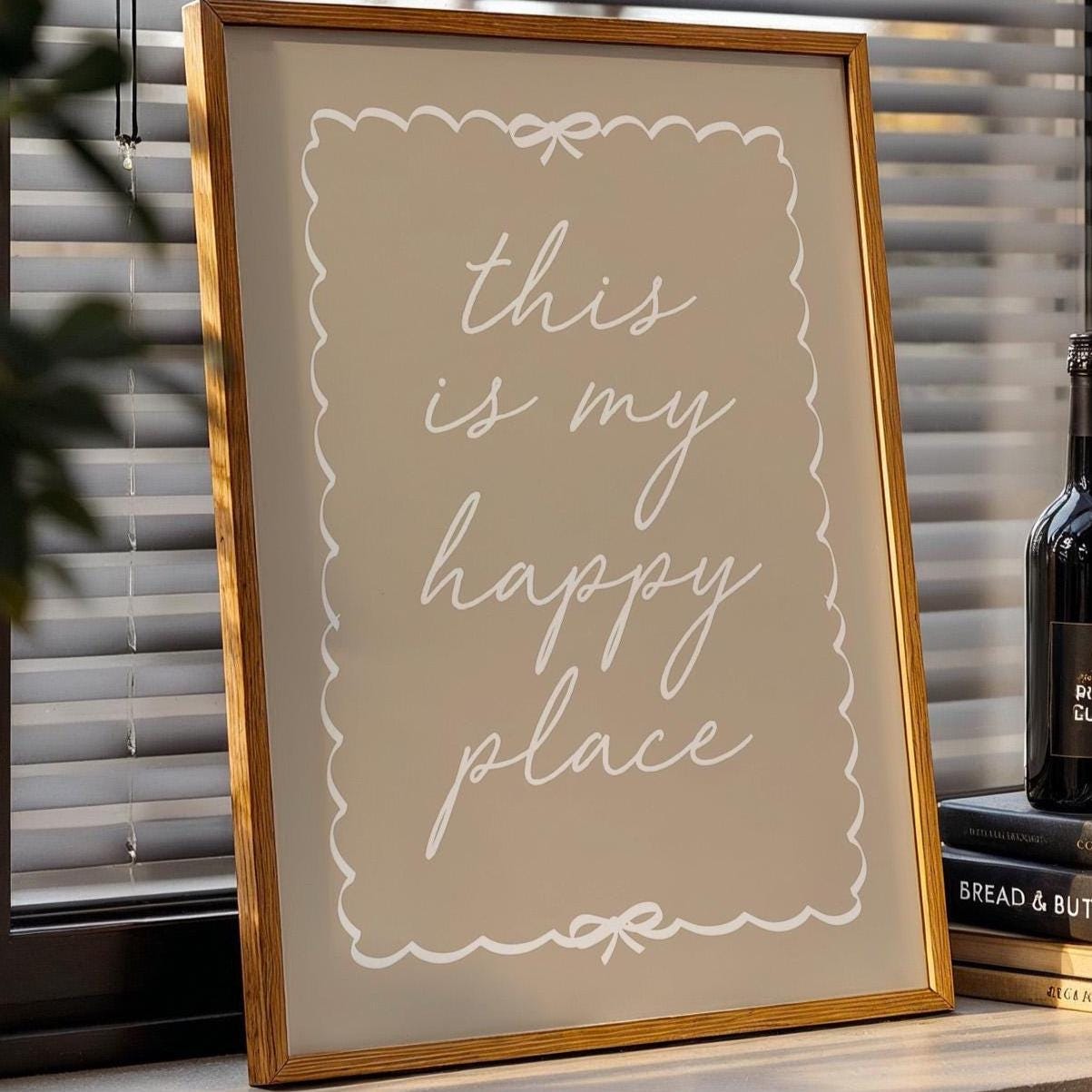 This Is My Happy Place Art Print Beige Wall Decor