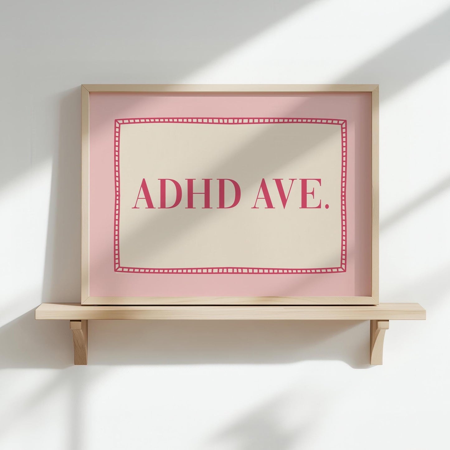 adhd avenue pink landscape art print