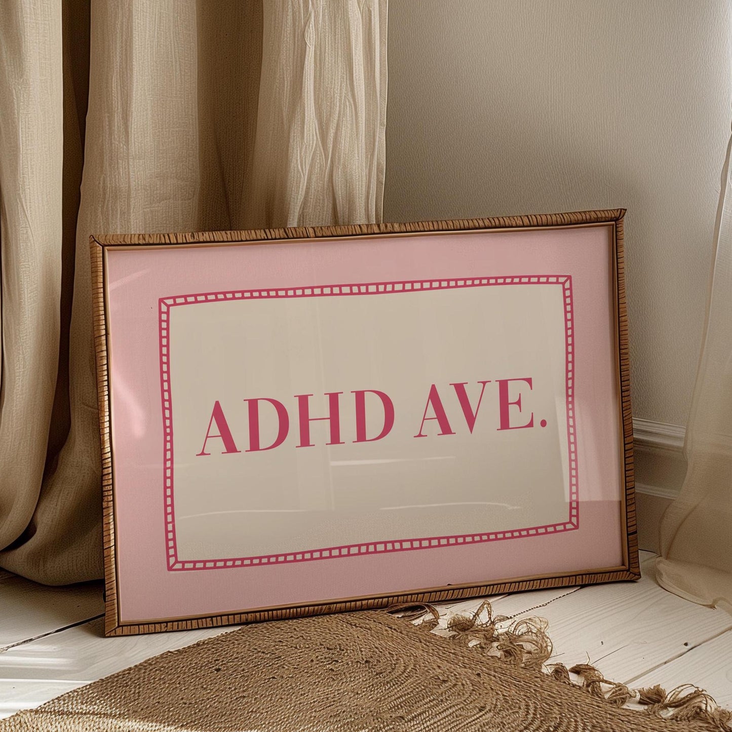 adhd avenue pink landscape art print