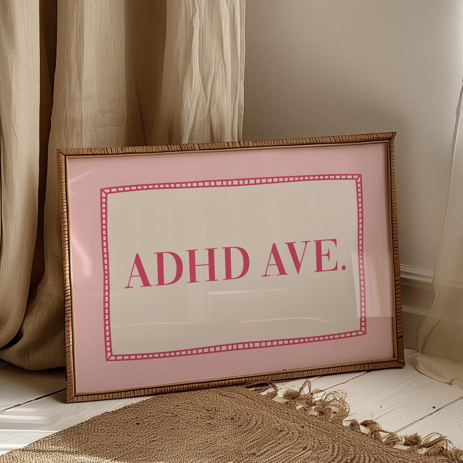 adhd avenue pink landscape art print