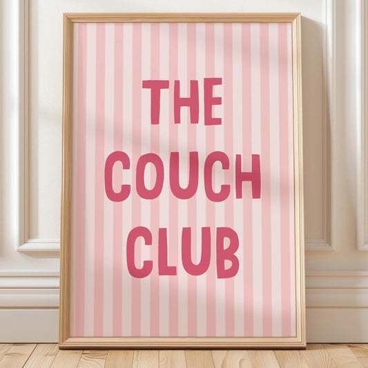 The Couch Club Art Print Pink Stripey Wall Decor