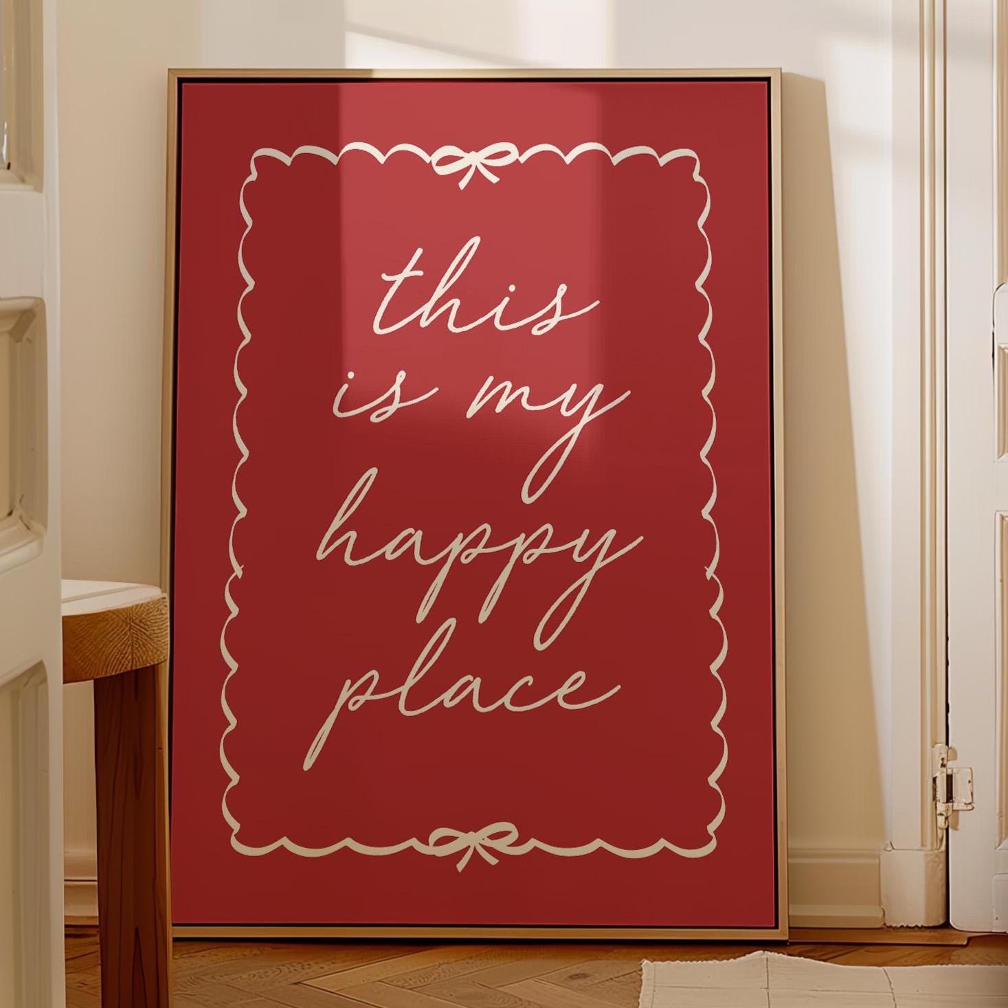 This Is My Happy Place Wall Art Print Red Decor