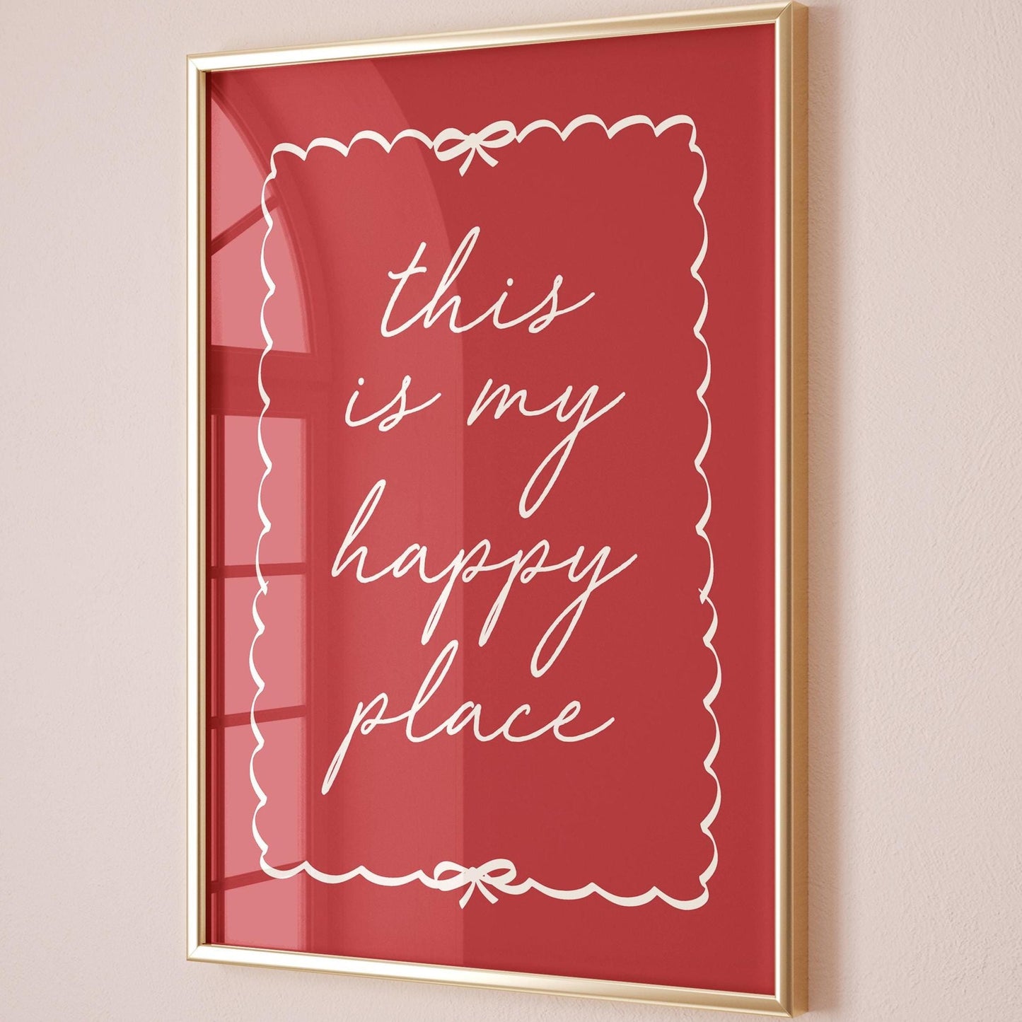 This Is My Happy Place Wall Art Print Red Decor