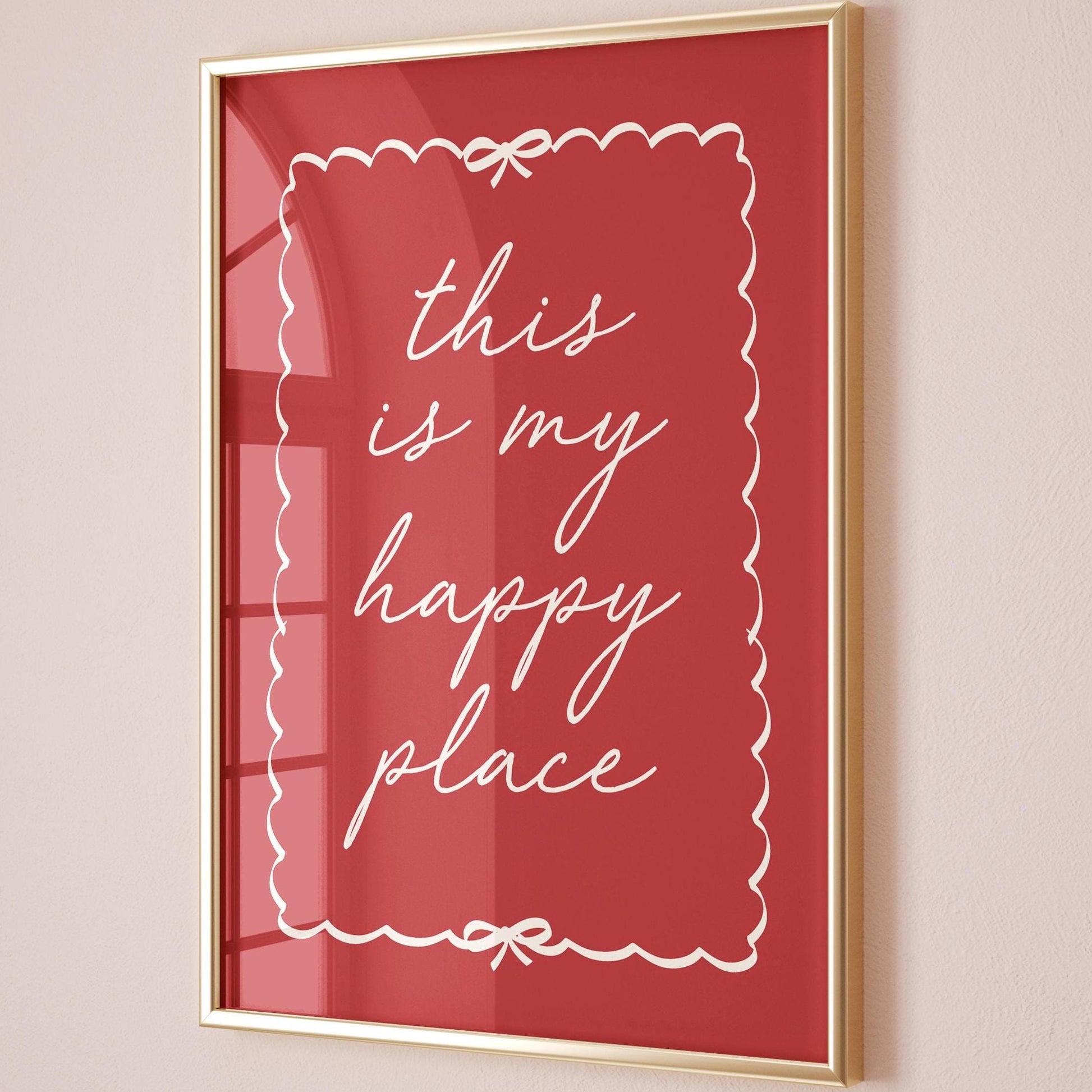 This Is My Happy Place Wall Art Print Red Decor