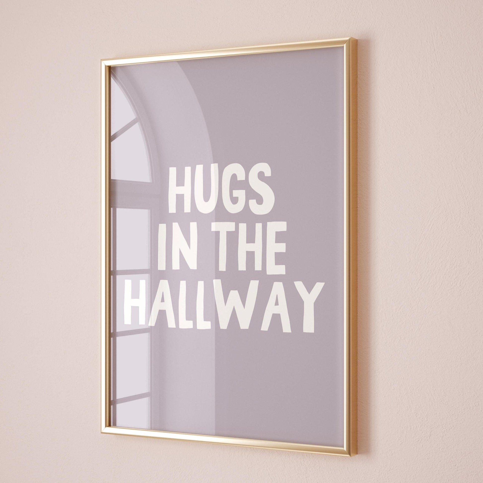 Hugs In Hallway Art Print Lavender Haze Home Wall Decor