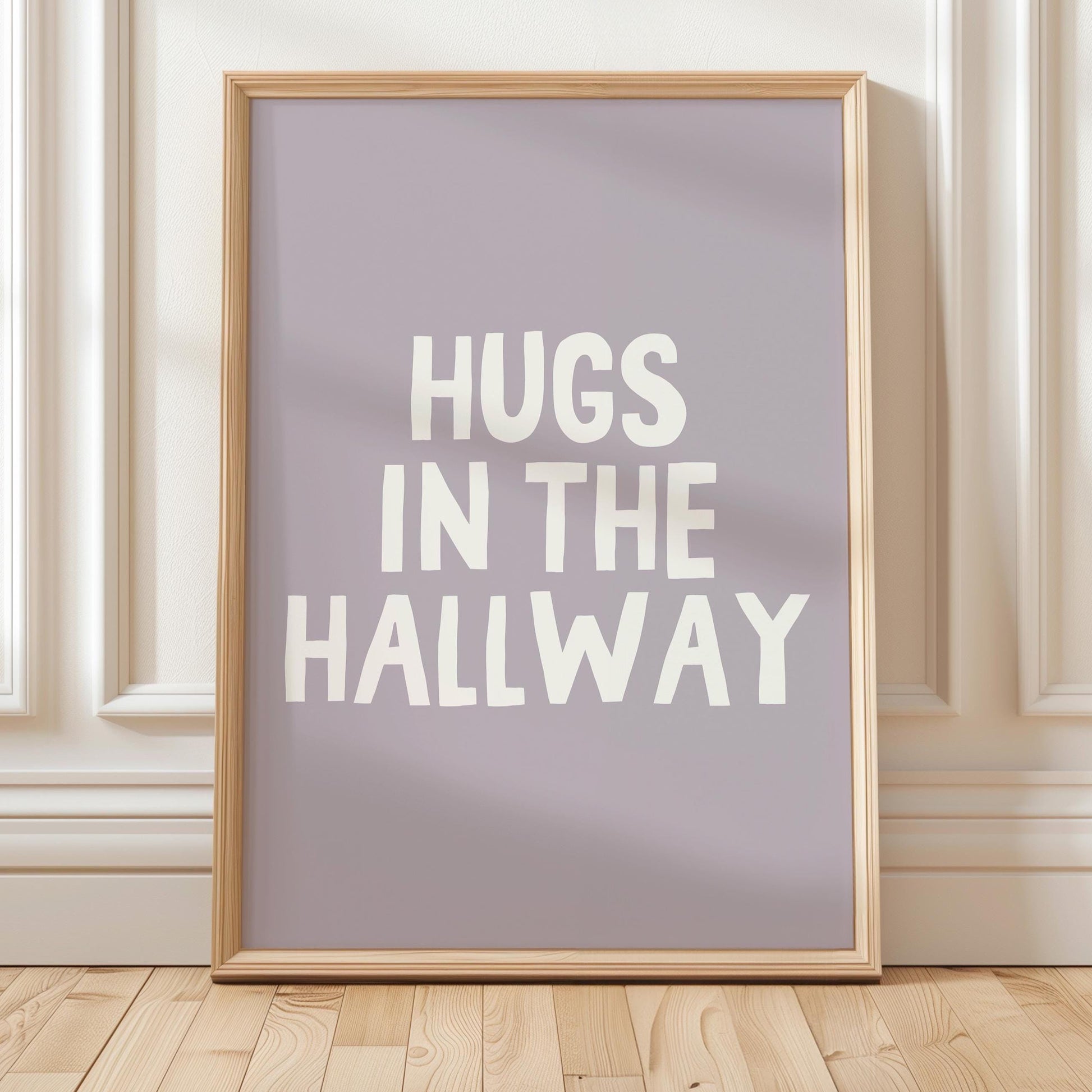 Hugs In Hallway Art Print Lavender Haze Home Wall Decor
