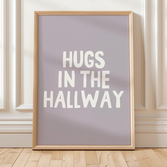 Hugs In Hallway Art Print Lavender Haze Home Wall Decor