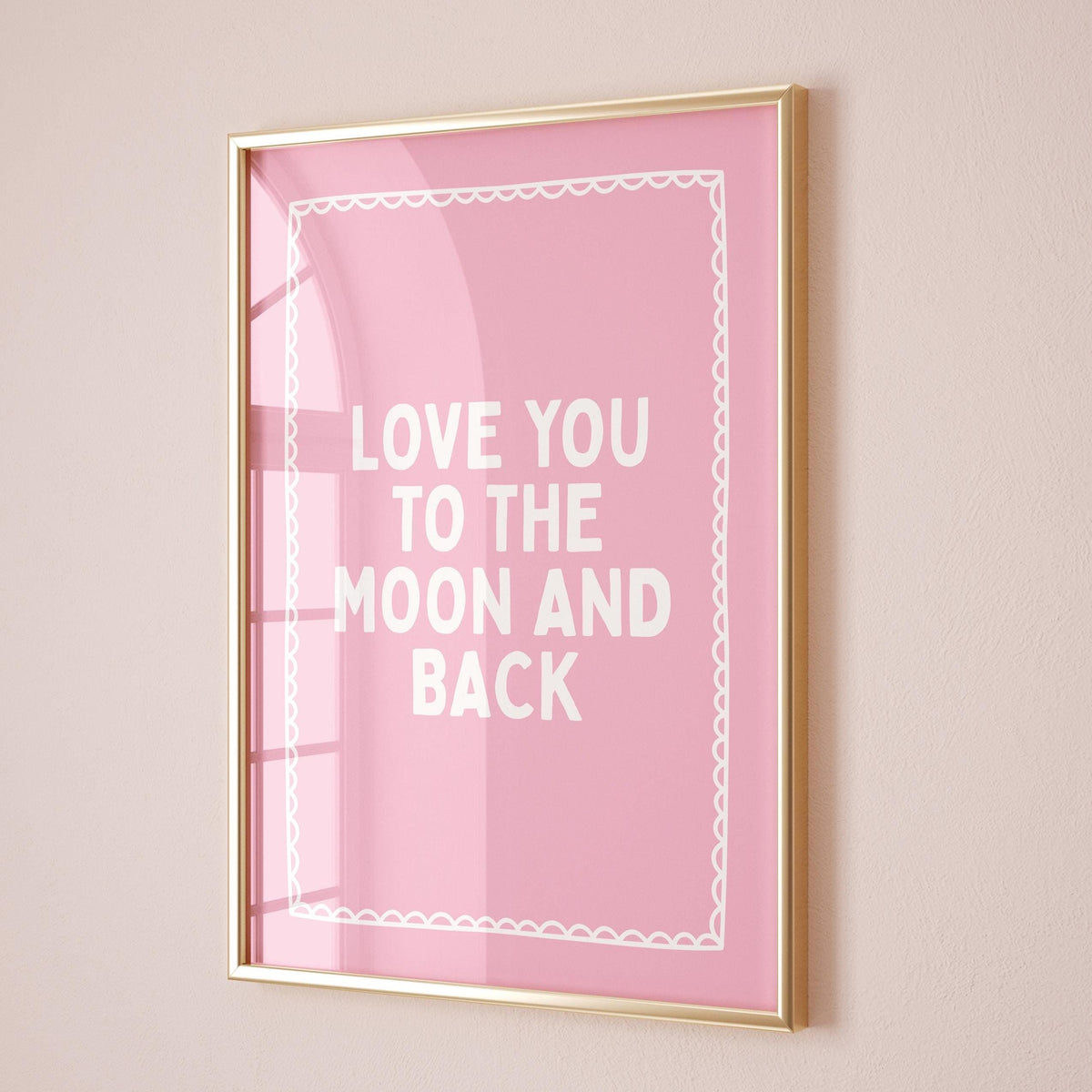 Love You To The Moon And Back Art Print Pink Bedroom Wall Decor