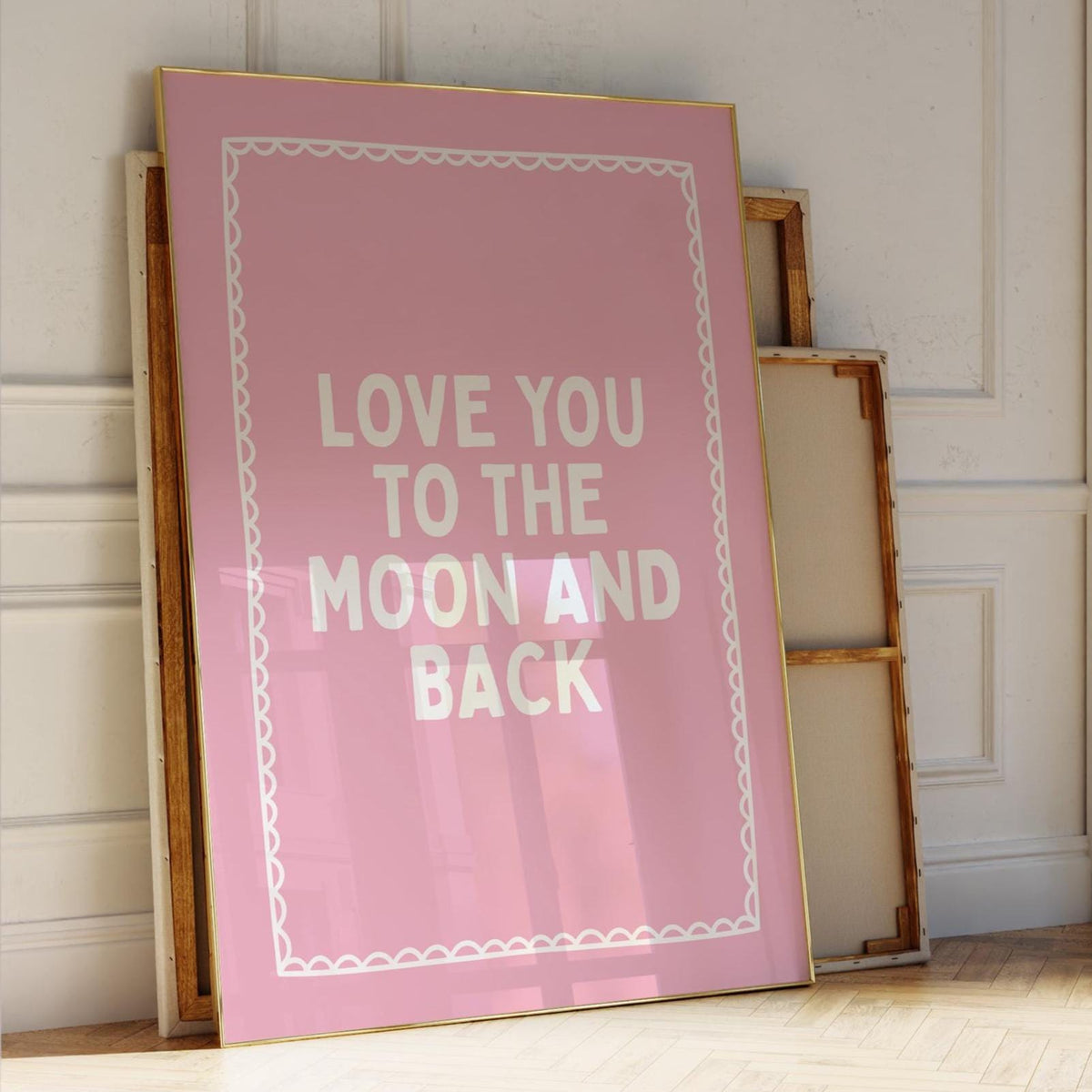 Love You To The Moon And Back Art Print Pink Wall Decor