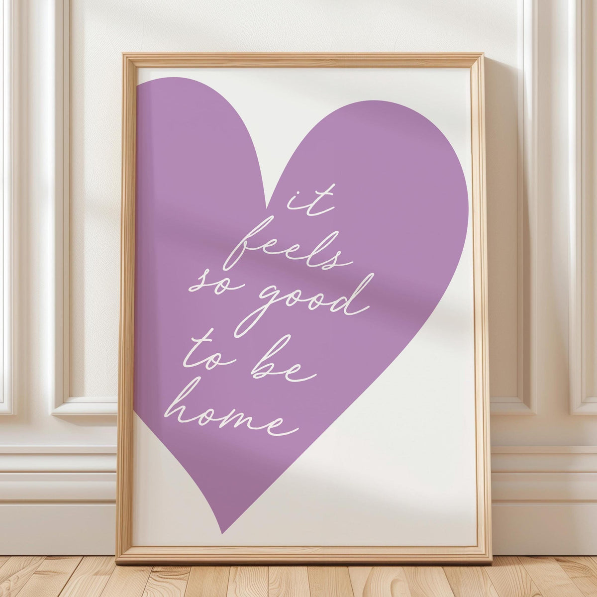 It Feels So Good To Be Home Print Purple Heart Wall Decor