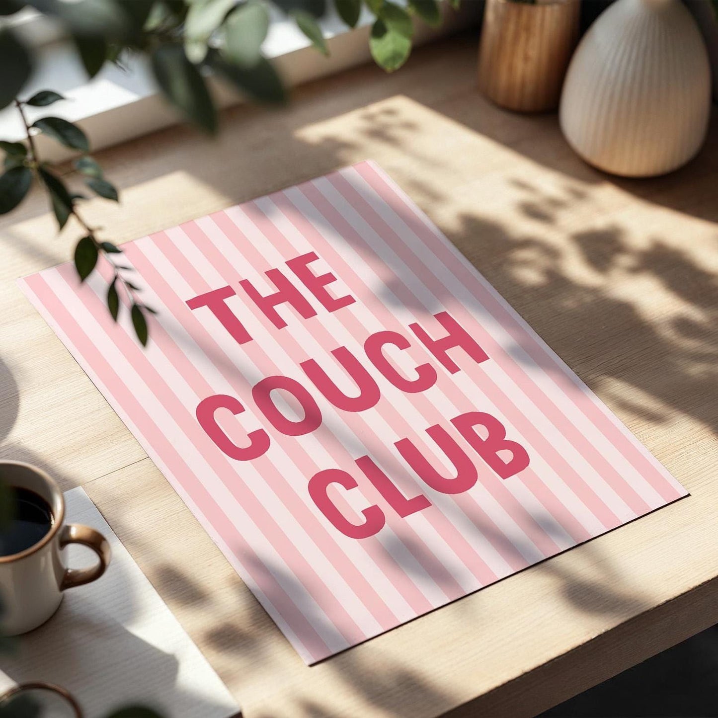 The Couch Club Art Print Pink Stripey Wall Decor
