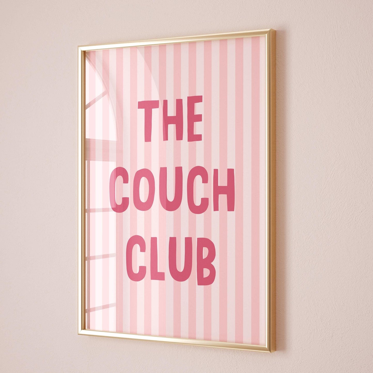 The Couch Club Art Print Pink Stripey Wall Decor