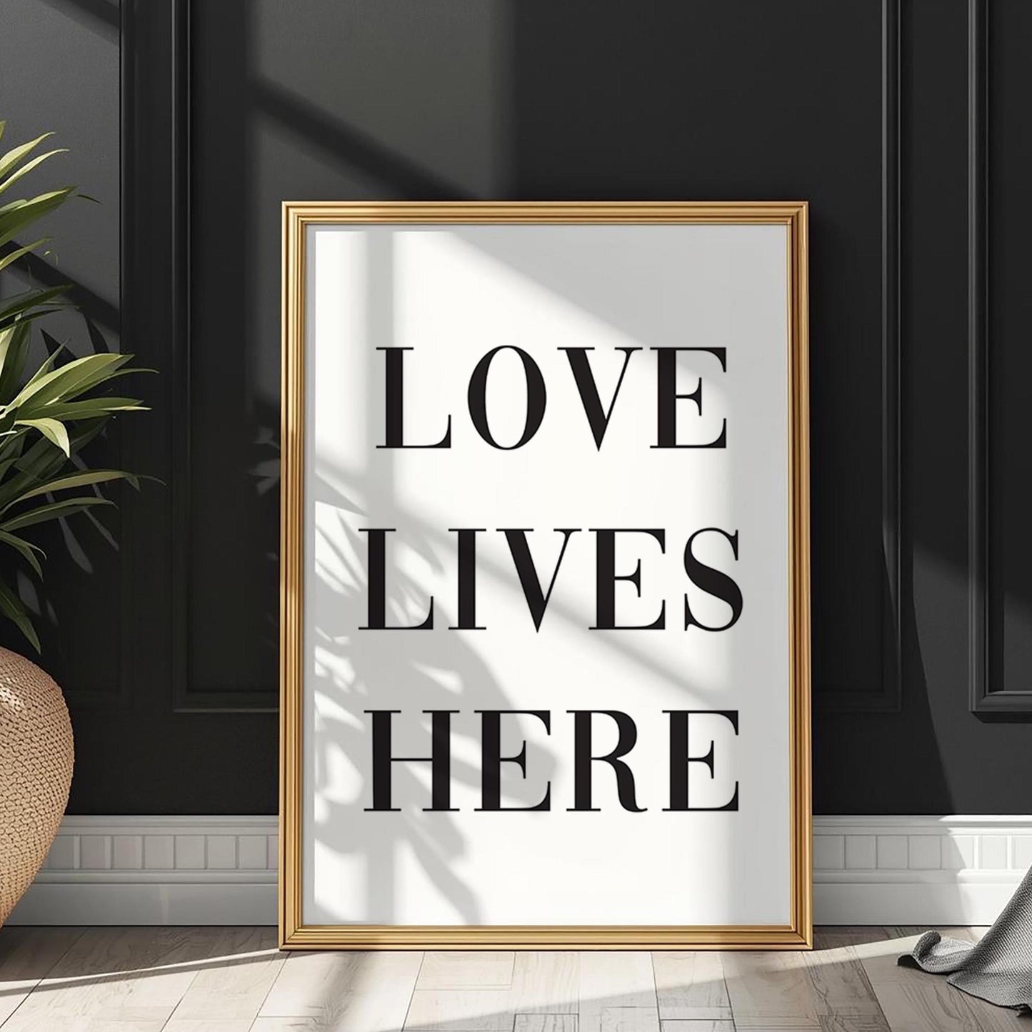 Love Lives Here Art Print White and Black