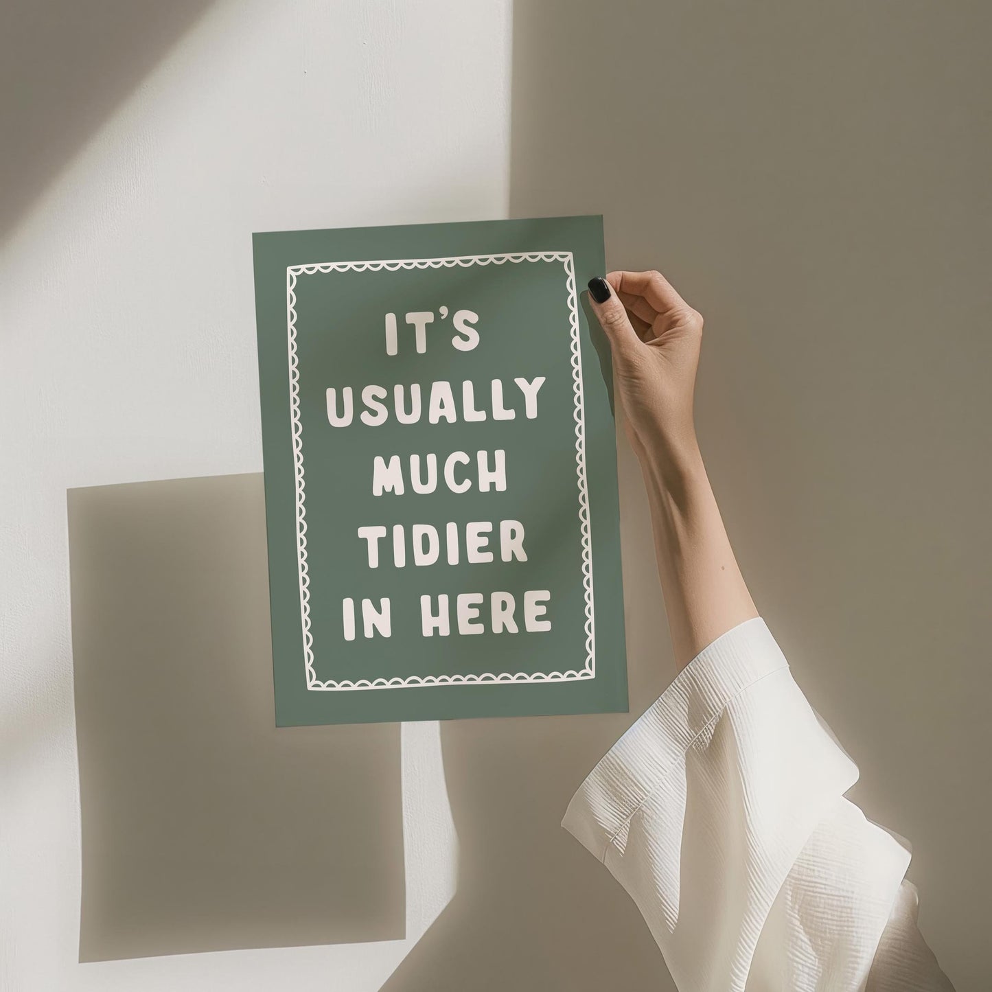 Its Usually Much Tidier In Here Art Print Green Wall Decor