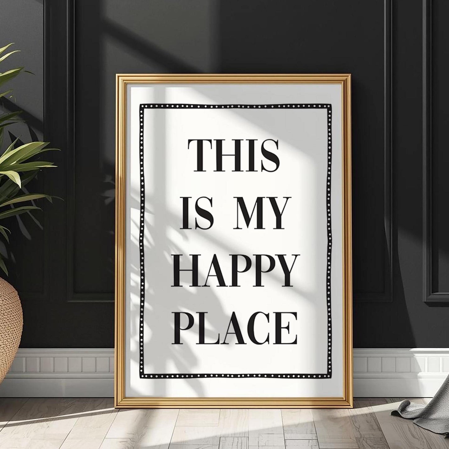 This Is My Happy Place Art Print White and Black Wall Decor