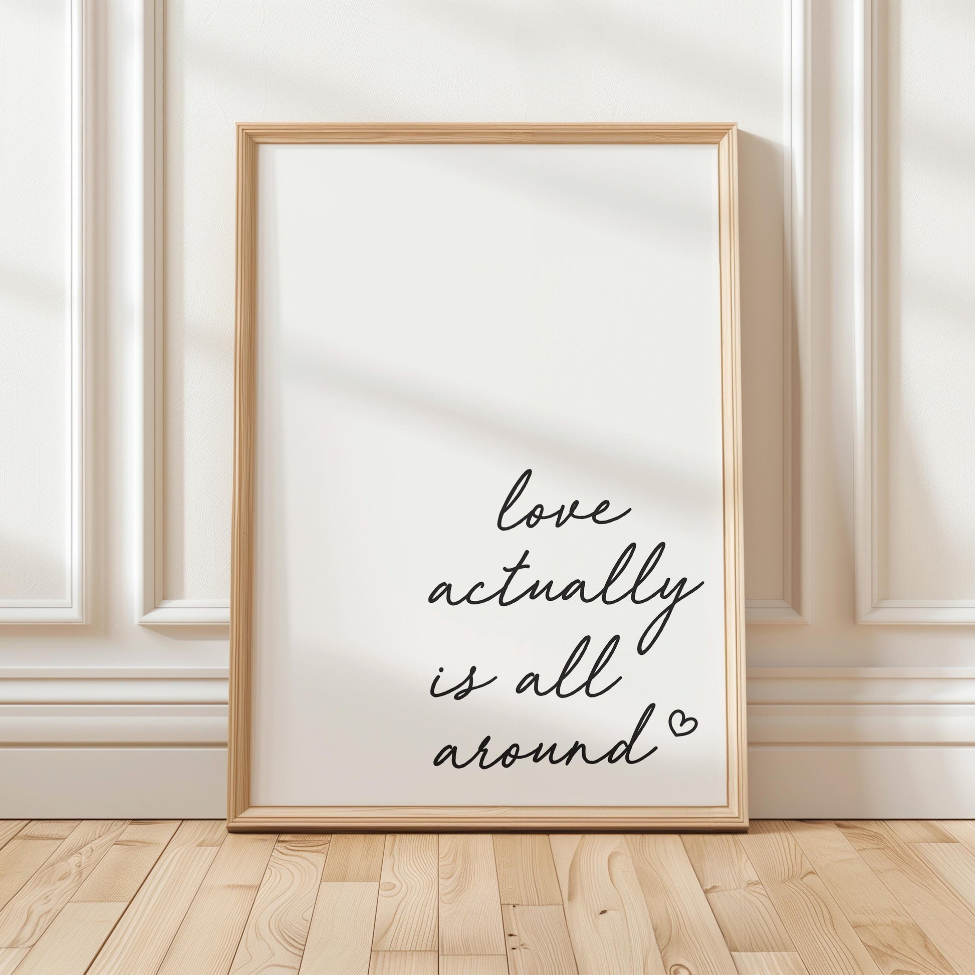 Love Actually Is All Around Art Print White and Black Wall Decor