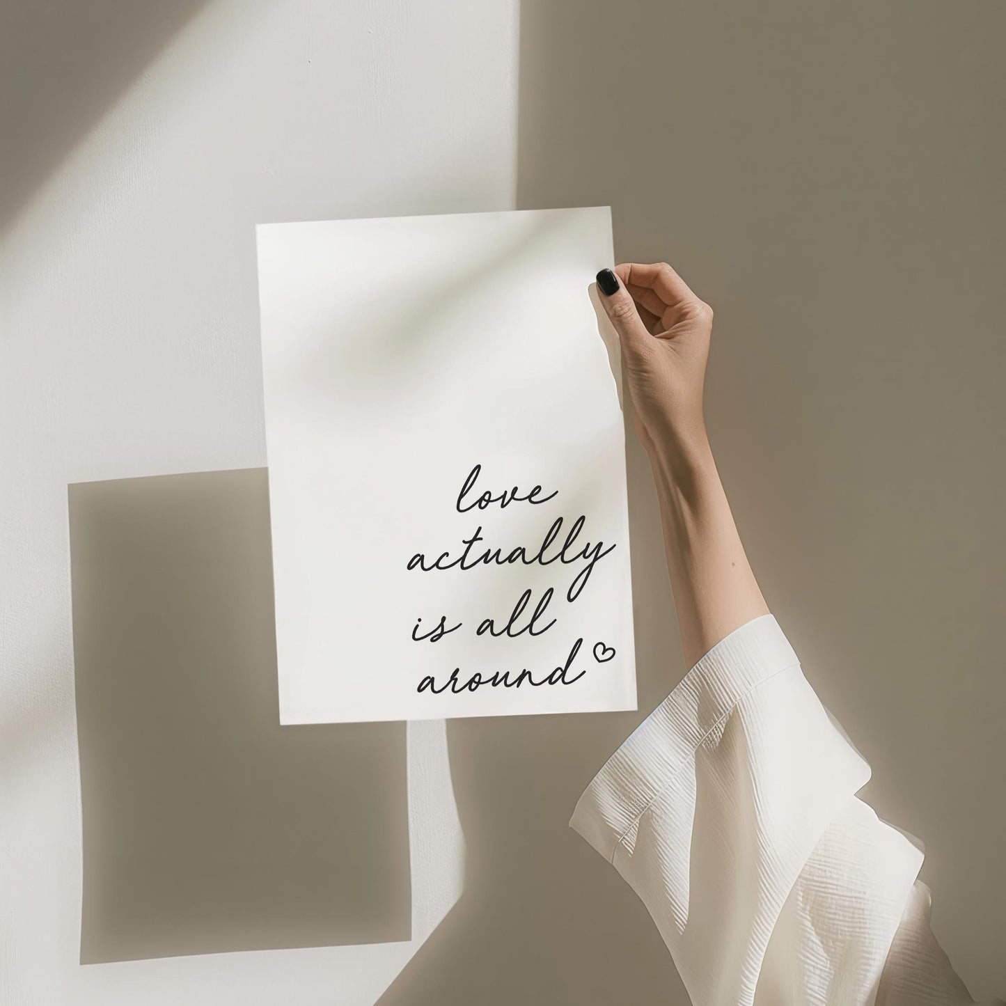 Love Actually Is All Around Art Print White and Black Wall Decor