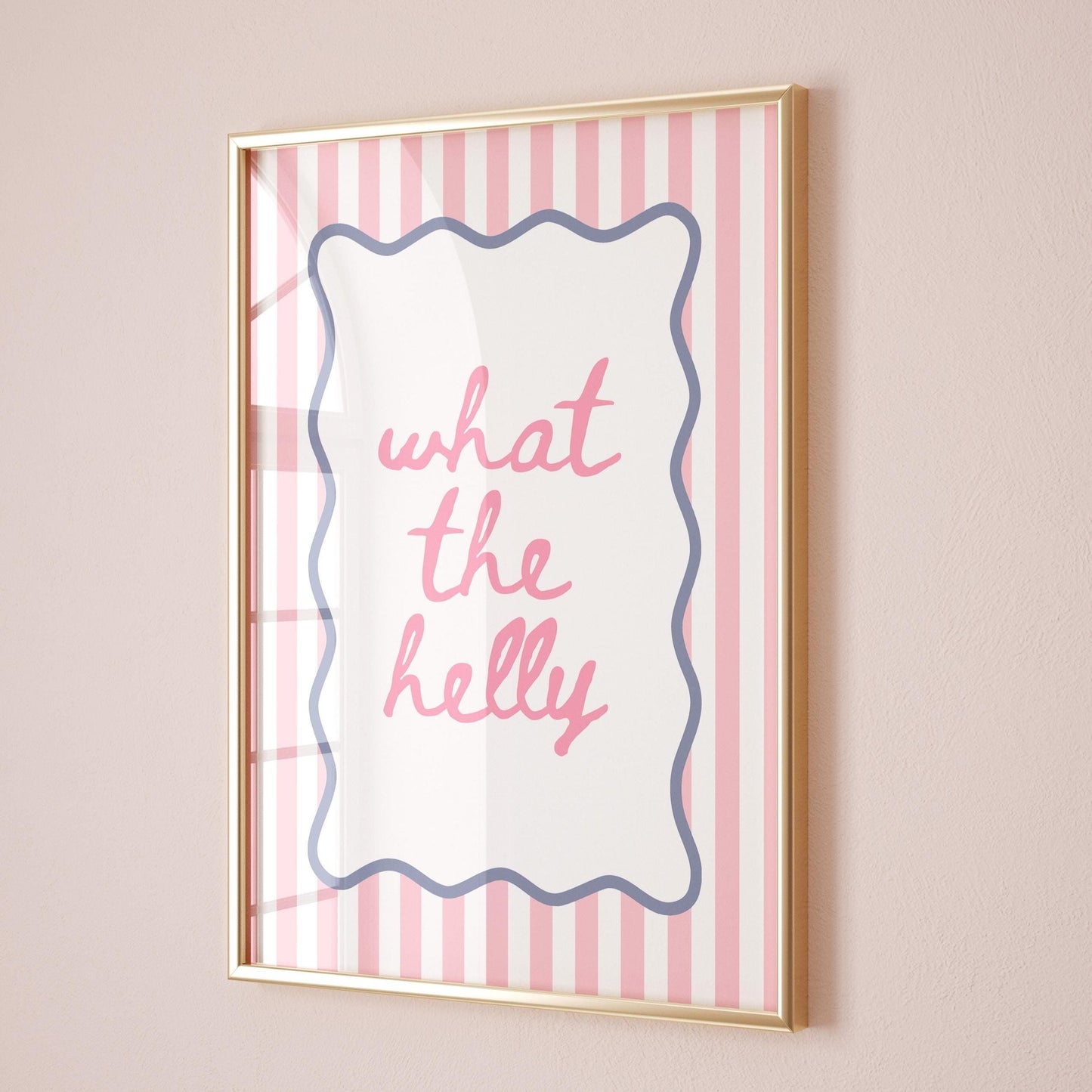 What The Helly Art Print Pink Striped Wall Decor