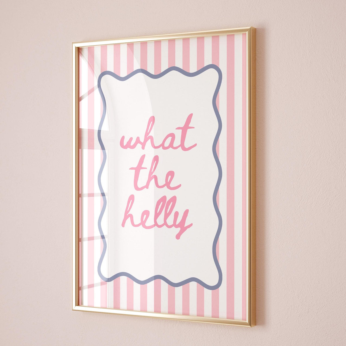 What The Helly Art Print Pink Striped Wall Decor