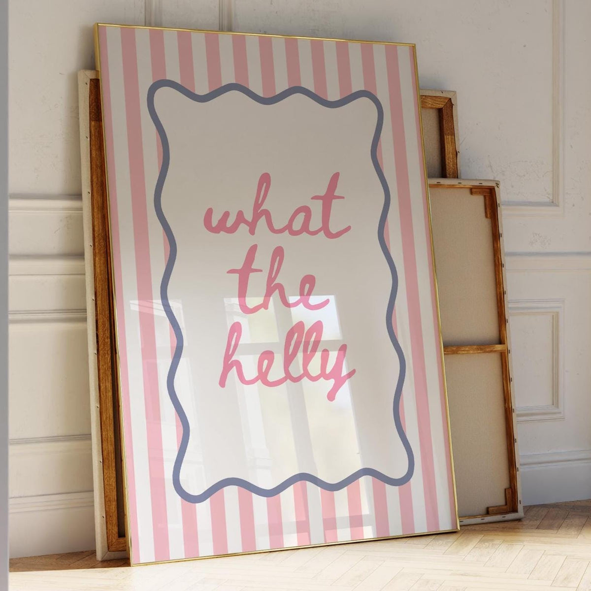 What The Helly Art Print Pink Striped Wall Decor