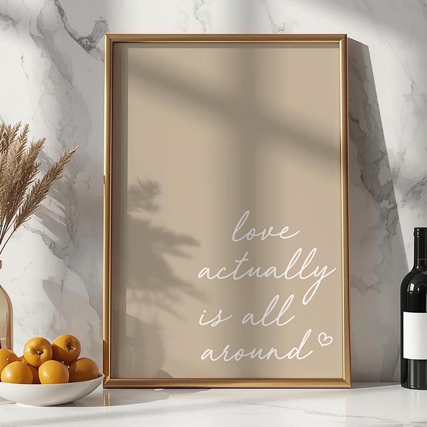 Love Actually Is All Around Art Print Beige Wall Decor