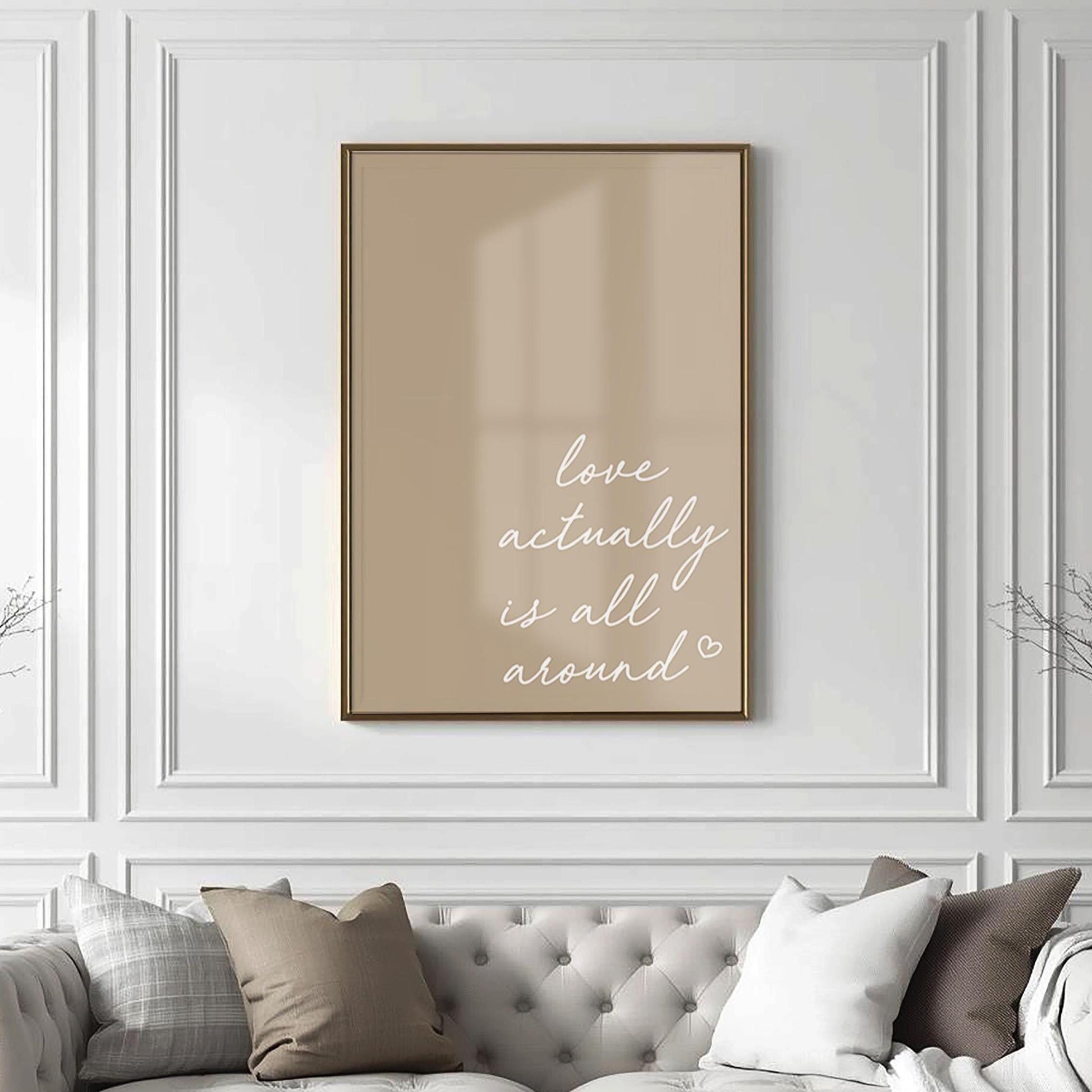 Love Actually Is All Around Art Print Beige Wall Decor