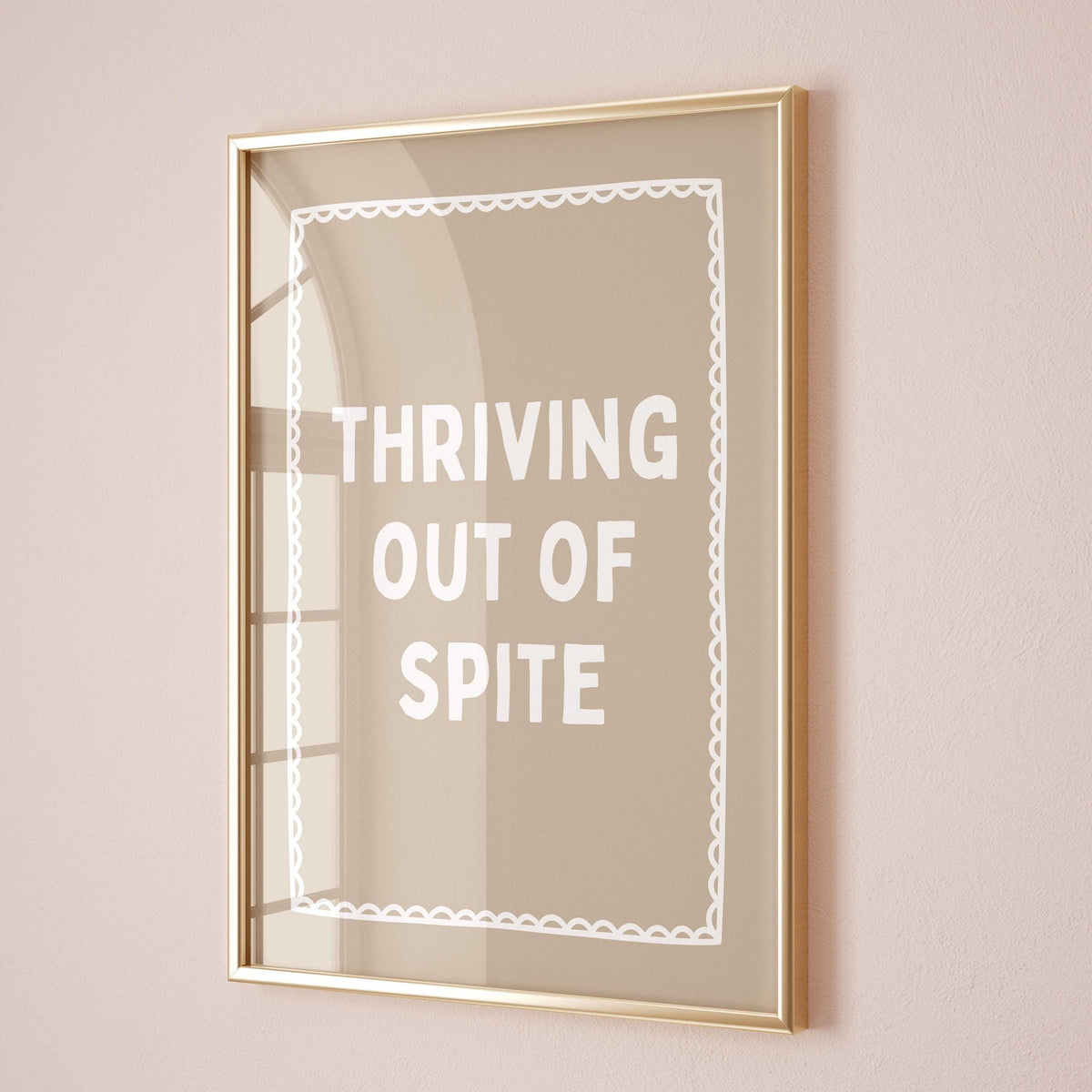 Thriving Out Of Spite Art Print Beige Wall Art