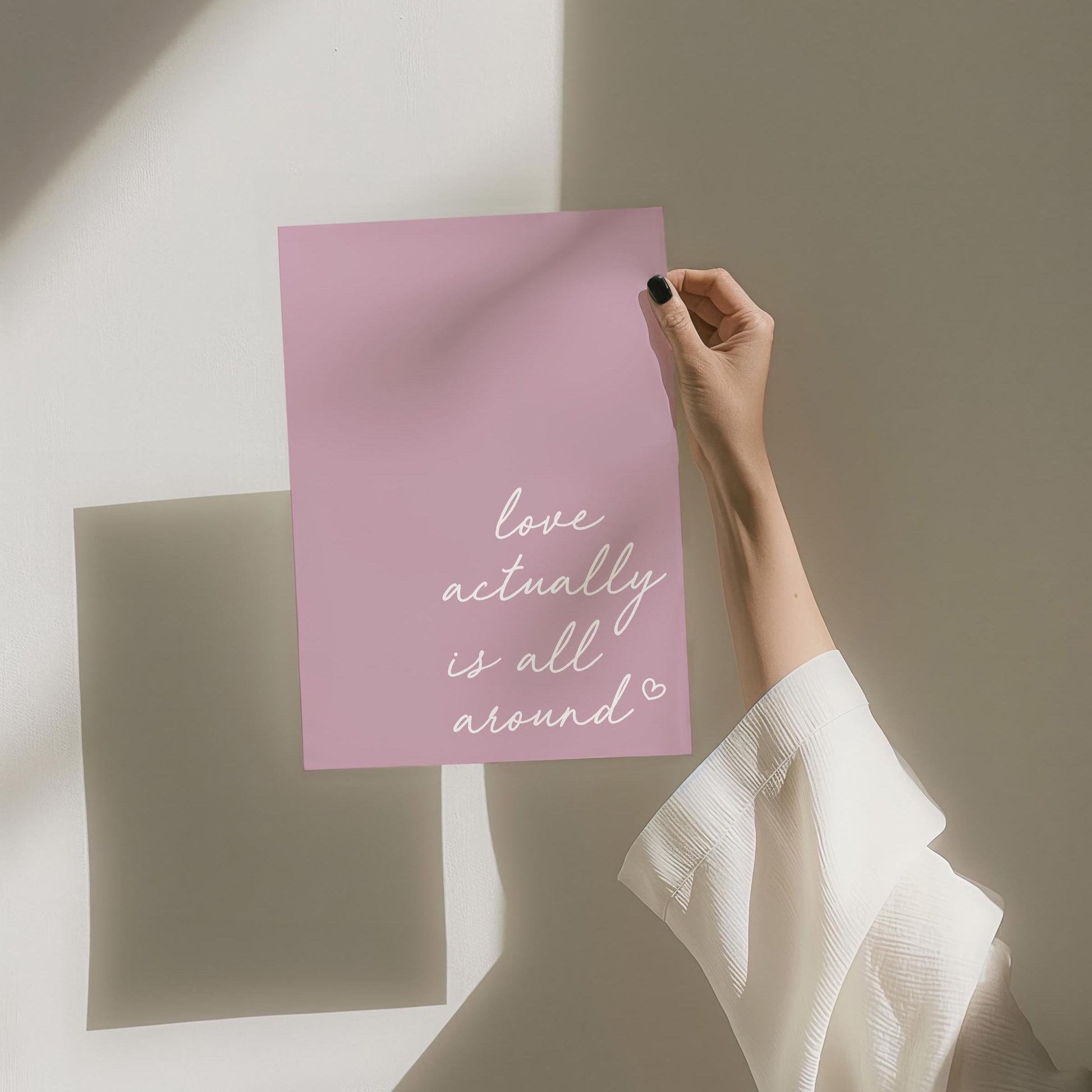 Love Actually Is All Around Art Print Purple Wall Decor