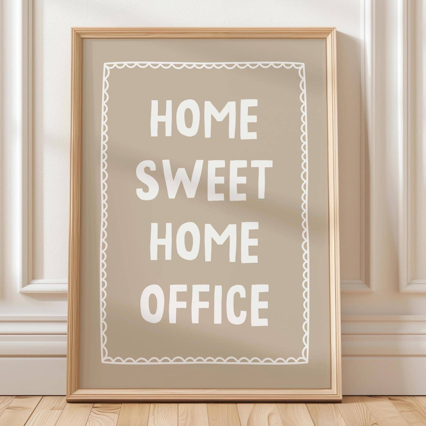 Home Sweet Home Office Art Print Beige Wall Decor