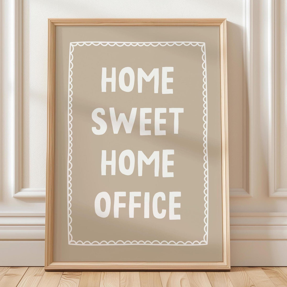 Home Sweet Home Office Art Print Beige Wall Decor