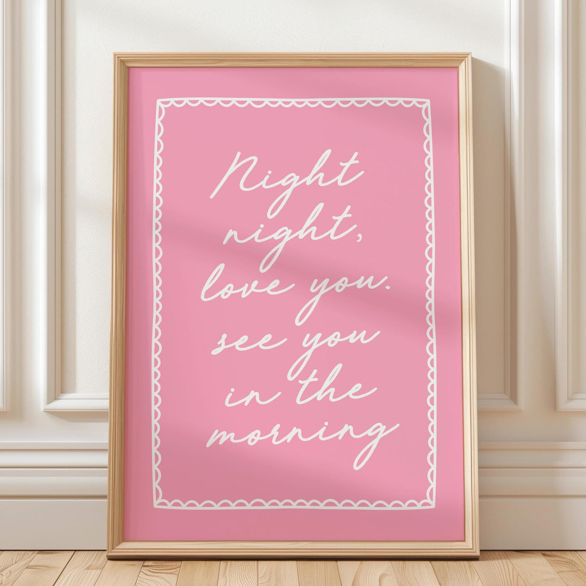 Night Night Love You See You In The Morning Art Print Pink Wall Decor