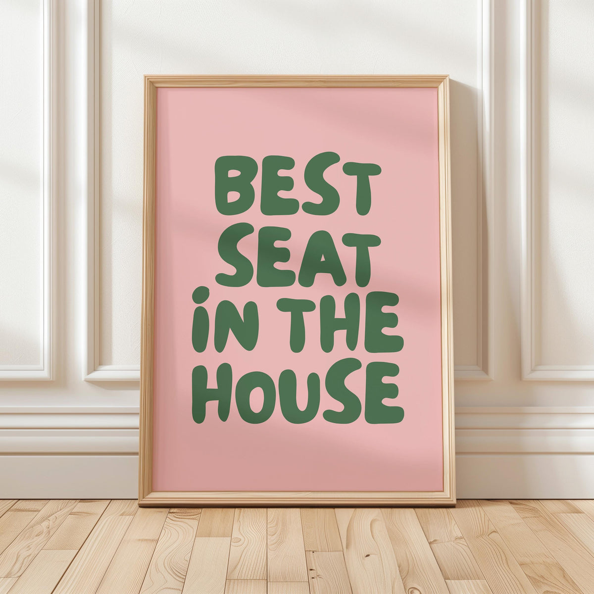 Funny Bathroom Art Print, Retro Pink & Green Wall Decor