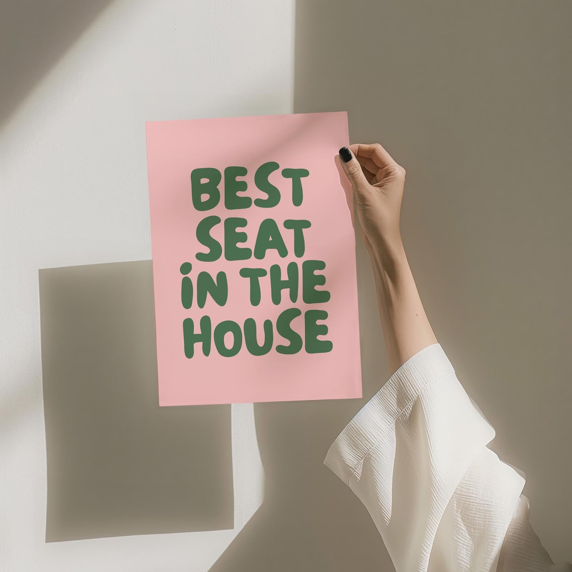Best Seat In The House Art Print Pink and Green Decor