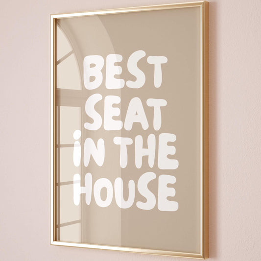 Best Seat In The House Art Print Beige Wall Decor