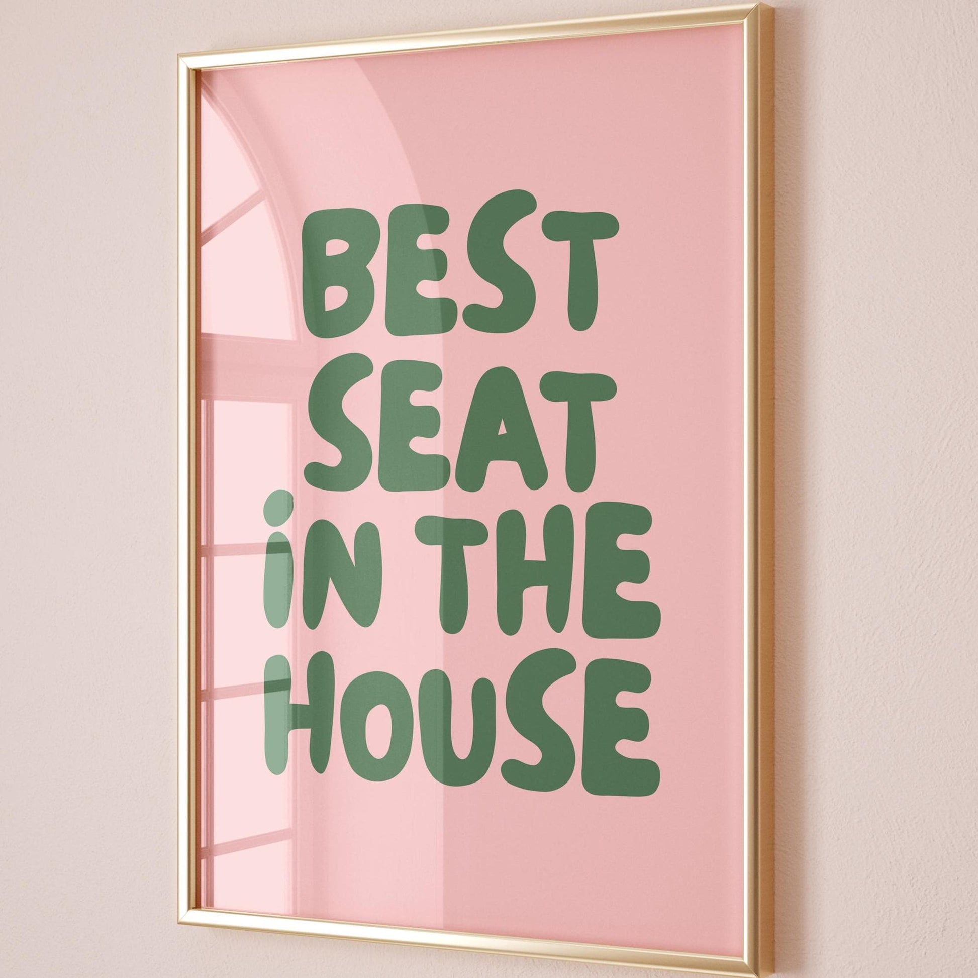 Best Seat In The House Art Print Pink and Green Decor