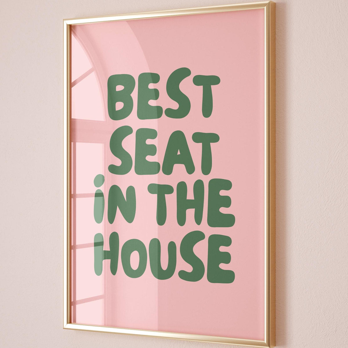 Best Seat In The House Art Print Pink and Green Decor