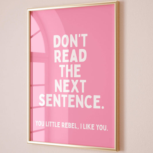 little rebel pink wall print