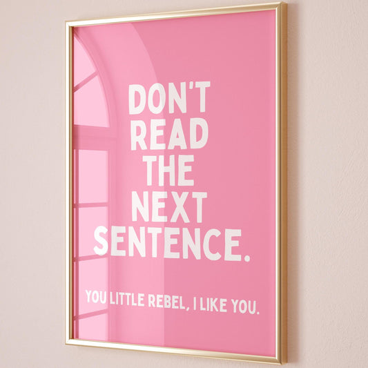 little rebel pink wall print