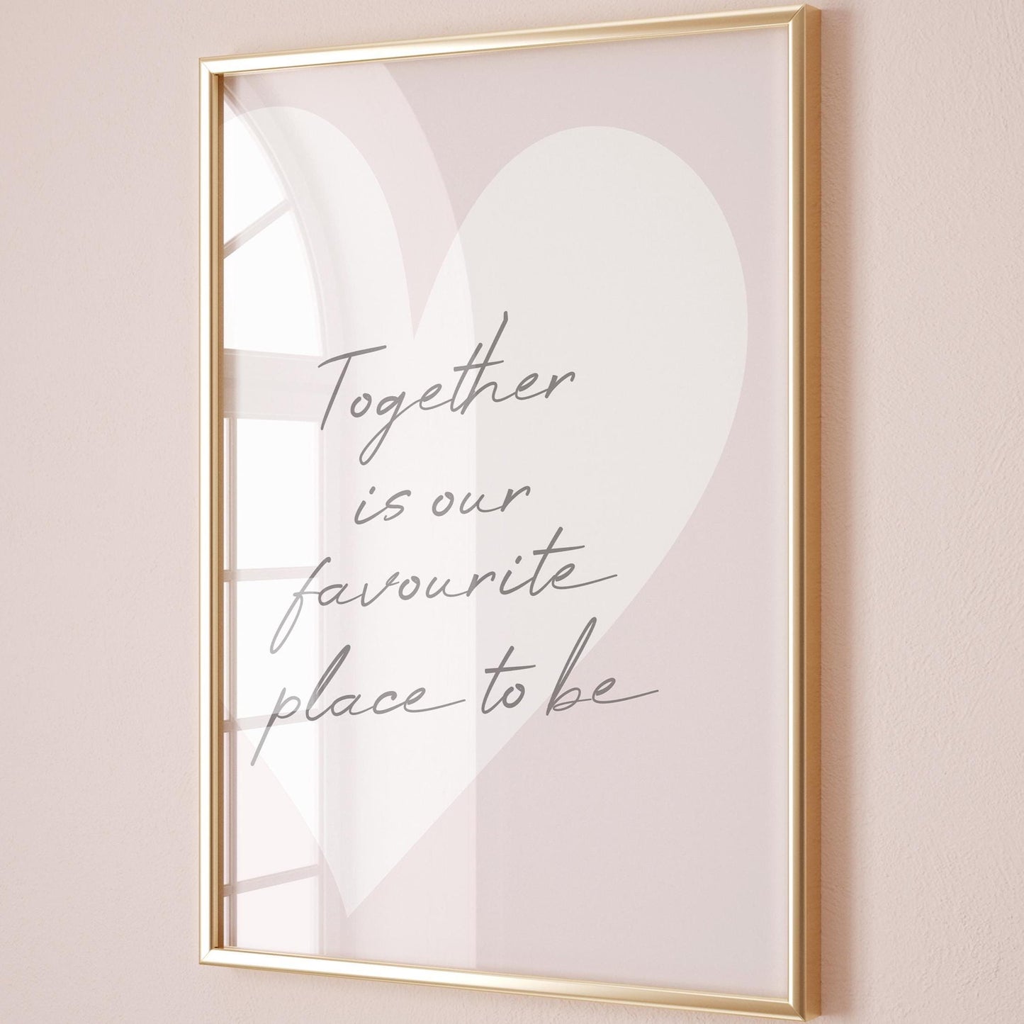 Together Is Our Favourite Place To Be Art Print, Couples Bedroom Wall Decor